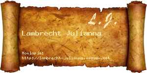Lambrecht Julianna névjegykártya